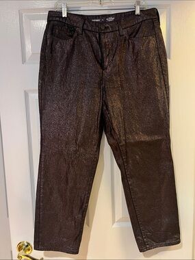 Old Navy Shimmery Brown Straight-Leg Pants